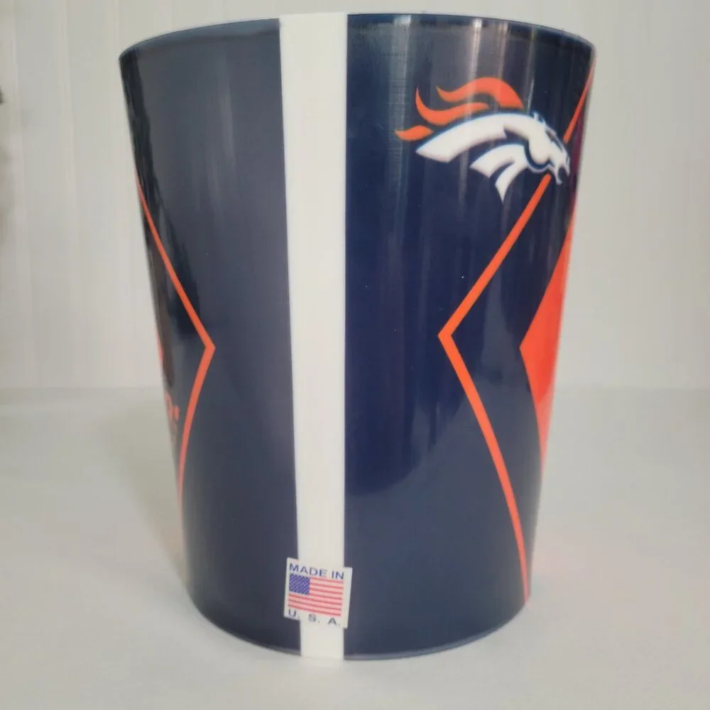 Vintage Denver Broncos NFL Plastic Thermo-Serv USA Trashcan NEW LOGO RARE RETRO